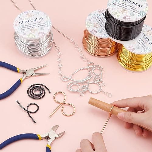 BENECREAT 10 Gauge Jewelry Craft Aluminum Wire 80 Feet Bendable Metal Sculpting Wire for Wedding Craft Floral Model Skeleton Making (Silver, 2.5mm) thumbnail 5