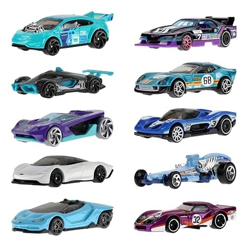 Hot Wheels 10-Pack of Toy Race Cars, Includes 1:64 Scale Corvette, Lamborghini, McLaren & Hot Wheels Originals (Amazon Exclusive) thumbnail 2