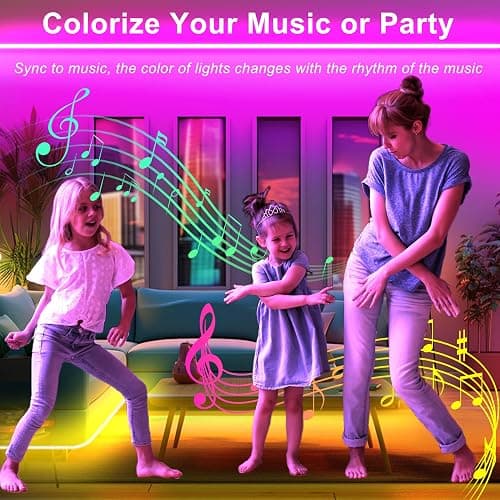 DAYBETTER 100ft Led Strip Lights for Bedroom with App Control Remote, 5050 RGB Led Lights for Bedroom, Music Sync Color Changing Strips for Room Party (2 Rolls of 50ft) thumbnail 5