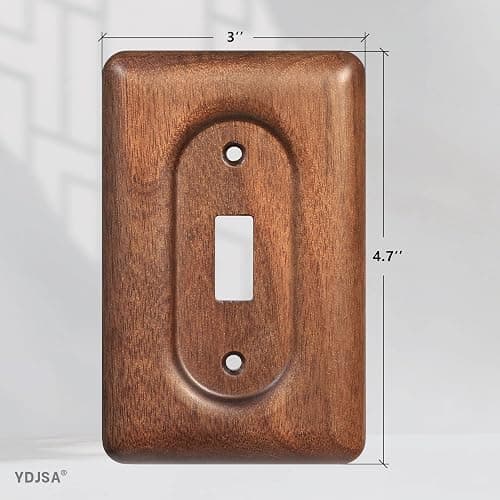 YDJSA Solid Walnut Light Switch Cover Decorative Single Toggle Wall Plate for Rustic Contemporary Interiors - Single Toggle thumbnail 2