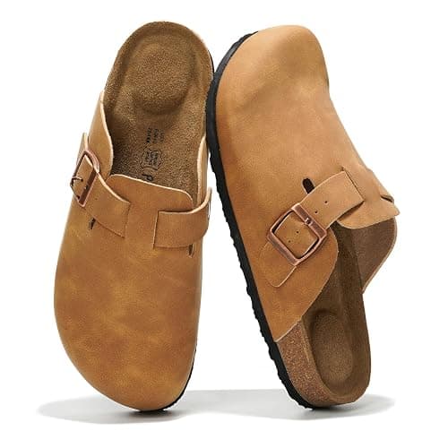 Project Cloud Genuine Leather Footbed Clogs for Women - Memory Foam Arch Support Slippers for Women - Trendy Slip-ons Women's Mules & Clogs Sandals (Benton) - Image 1