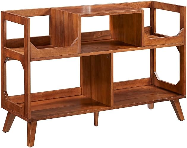 Crosley Furniture Asheville Mid-Century Modern Media Console Record Player Stand, Storage for Vinyl Records, Large, Walnut thumbnail 9