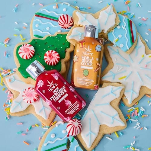 Hempz Holiday Mini Lotion Gift Set, Pink Peppermint & Frosted Vanilla Sugar Cookie Moisturizer, Sweets & Treats Duo, 2.25 oz thumbnail 3