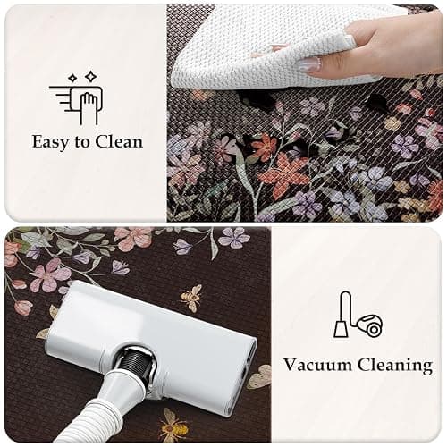 KIMODE Kitchen Anti Fatigue Mats, Farmhouse Kitchen Rugs Sets of 2, Memory Foam Kitchen Mats for Floor, Waterproof Non Skid Standing Mat for Sink Laundry Office Desk Black 20"x47"+20"x32" thumbnail 5