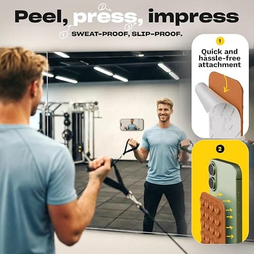 OCTOBUDDY Classic - Silicone Suction Phone Case Adhesive Mount - Hands-Free, Strong Grip Holder for Selfies & Videos - iPhone & Android Compatible - 2.25″ x 3.25″, Transparent thumbnail 5