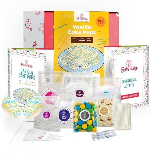 Baketivity Egg Shape Vanilla Cake Pops Kids Baking DIY Activity Kit - Image 1