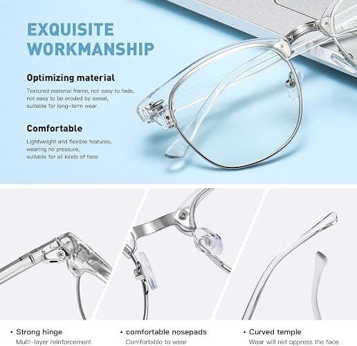AOMASTE Blue Light Glasses for Woman/Men Computer Bluelight Glasses Womens/Mens thumbnail 3