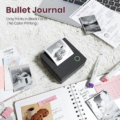 ETIKEZ Sticker Printer, PM290C Portable Mini Printer, Inkless Bluetooth Sticker Maker with 3 Rolls Paper, Impresora Portátil for Notes, Journal, DIY, Gift, Print Pod for School/Office/Home, Black thumbnail 5