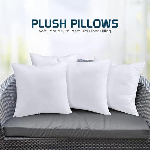 Utopia Bedding Throw Pillows (Set of 4, White) – 20 x 20 Inches Down Alternative Pillows for Bed, Sofa, and Couch - Fluffy Decorative Stuffer Pillow for Indoors & Outdoors thumbnail 6