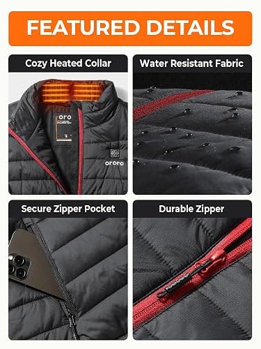ORORO Women's Lightweight Heated Vest with USB-C Rechargeable Battery, Puffer Classic Heating Vest thumbnail 5