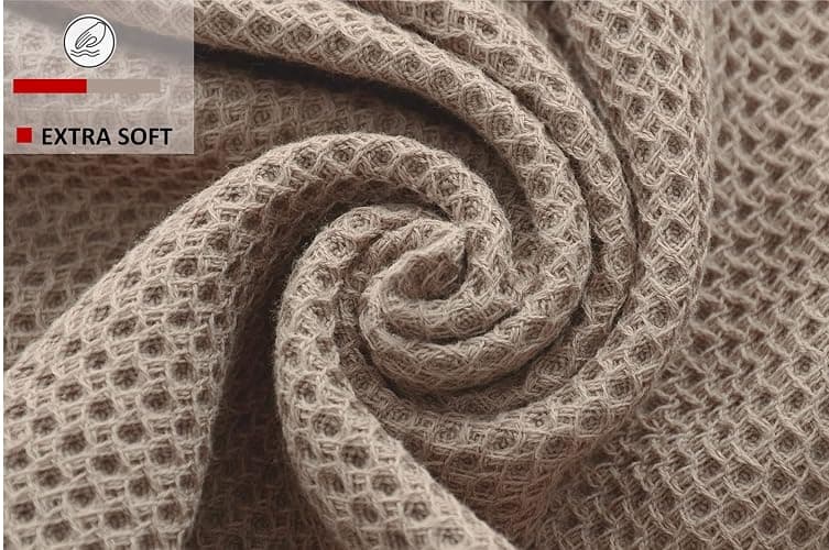 ANEWAY Kitchen Towels 100% Cotton Waffle Weave Dish Towel for Cleaning Drying Dishes Extra Absorbent and Soft, Dish Cloth,13 x 28 Inch(EarthBrown-4 Pack) thumbnail 5