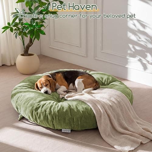 HIGOGOGO Papasan Chair Cushion with Thick Corduroy Cover (Without Chair), Soft Supportive Cushion, Green, 48 x 48 Inch thumbnail 12