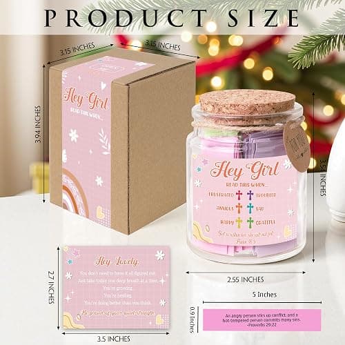Hey Girl Bible Verse Jar – 92 Encouraging Scriptures for Teen Girls, Trendy Stuff & Gifts for Teen Girl, Back to School Essentials, Birthday Gifts & Christian Inspirational Jar for Teens thumbnail 3