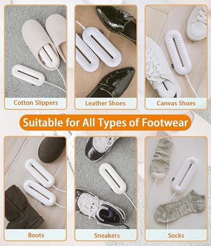 Snowpea Electric Shoe Dryer, Ski Boots Dryer, Shoe & Boot Warmer to Dry Sweaty Shoes & Eliminate Bad Odor, 3/6/9 Hours Timed Auto Self Off (Standard UK Plug) thumbnail 6