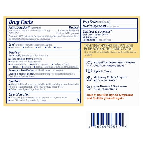Boiron Oscillococcinum for Relief from Flu-Like Symptoms of Body Aches, Headache, Fever, Chills, and Fatigue - 6 Doses thumbnail 7