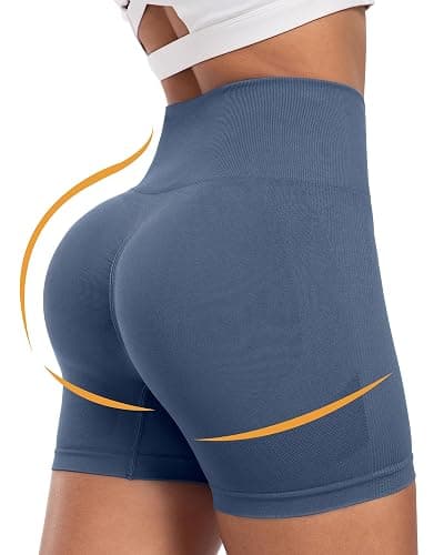 CHRLEISURE Workout Shorts Sets for Women, High Waisted Gym Butt Lifting Scrunch Butt Seamless Shorts thumbnail 3