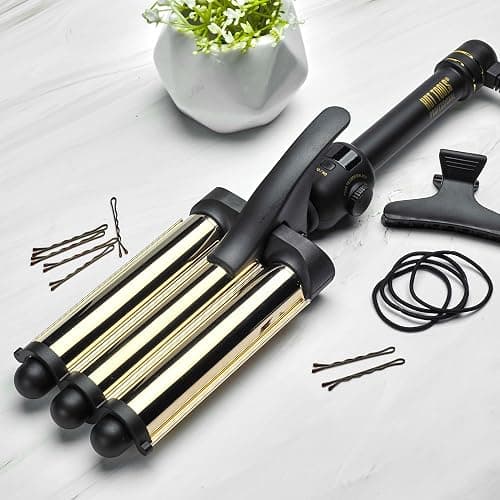 Hot Tools Pro Artist 24K Gold Digital 3 Barrel Hair Waver | Long Lasting Defined Waves (Jumbo Size) thumbnail 6