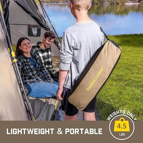 FanttikOutdoor Zeta L8 Max Camping Chair, Portable & Lightweight, Comfort-Driven Foldable Rocking Chair with Carry Bag for Camping, Hiking, Patio, Fishing, Support up to 250 lbs, Khaki thumbnail 5
