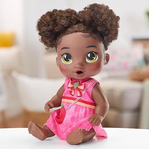Baby Alive Bubbly Tea Party Berry Boo Doll with Teapot Accessories, Black Hair, 11 Inches, Kids Toys, Ages 3+ thumbnail 9
