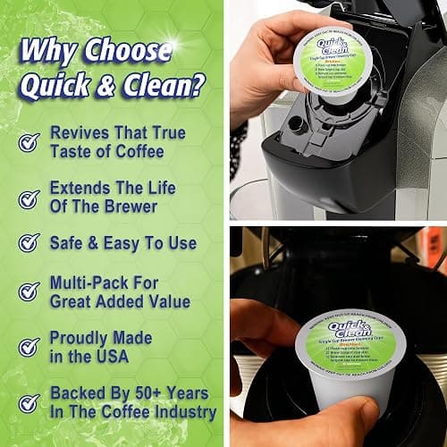 Quick & Clean [12-Pack] Keurig Cleaning Pods - K Cup Cleaner Pod For Keurig - 2.0 Coffee Machine Compatible, Removes Stains, Non-Toxic and Eco-Friendly thumbnail 6