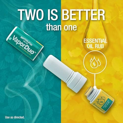 Mentholatum Vapor Duo 2-in-1 Nasal Inhaler Stick, Essential Oil Blend, Portable Pocket Size thumbnail 3