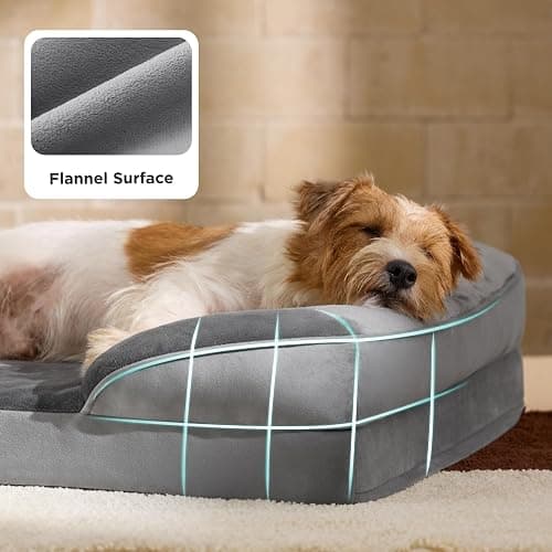 Bedsure Orthopedic Dog Beds Large Sized Dog - Washable Large Dog Cat Bed Waterproof, Comfort Dogs Couch Sofa with Washable Removable Cover, Pet Bed with Nonskid Bottom, Grey, 35" thumbnail 6