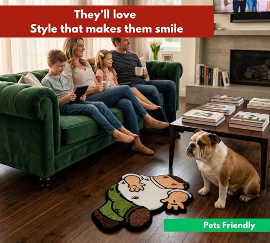 Cartoon Rug for Bedroom - Peter Griffin Rug - Cool Rugs for Men - Character Hypebeast 3D Funny Carpet for Living Room - Tufted Rug 32 * 20 Inches (80cm) - Graphic Rugs for Home Decor Area Rug thumbnail 8