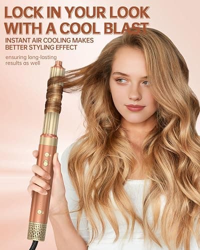 [Dual Voltage] webeauty 6 in 1 Hot Air Styler, High-Speed Negative Ionic Hair Dryer with Auto Curlers, Professional Blow Dryer Brush, Diffuser, Volumizer Multiple Styling, No Heat Damage thumbnail 6