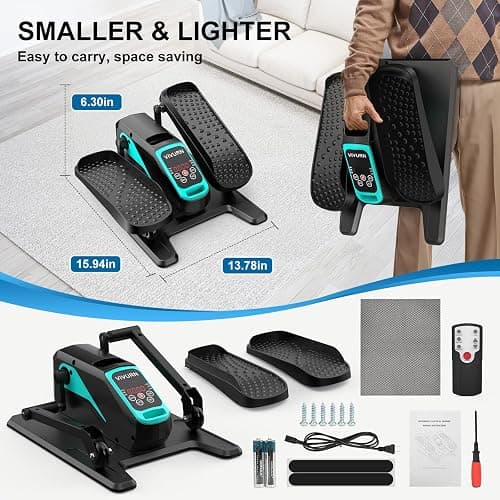 VIVURN-018 Under Desk Elliptical 12 Speed 5 Modes Mini Motorized Leg Exerciser While Sitting for Seniors As Seen on TV with Non-Slip Mat Quiet & Portable Electric Pedal Exerciser for Home and Office thumbnail 6