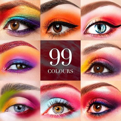 99 Colors Eyeshadow Palette, Colorful Eyeshadow Palette, Professional Matte Shimmer Glitter Rainbow Makeup Pallet, Colorful Long Lasting Highly Pigmented Eye Shadow Christmas Day Gifts for Women thumbnail 2