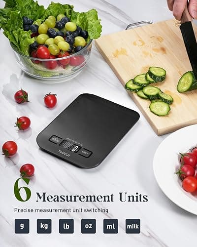 Tcsxady Food Scale, Digital Kitchen Scale with Grams & Ounces Units, 11lb | Digital Scale with 6 Units, LCD Display and Tare Function, Compact Design for Baking, Cooking, Meal Prep, 304 Stainless Steel thumbnail 3