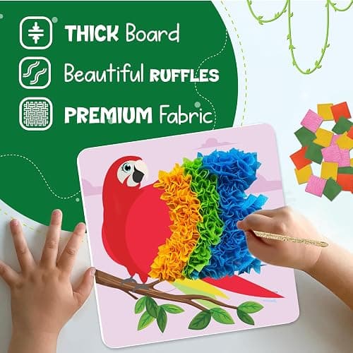 jackinthebox Poke Poke Art – Animals Theme, Mess-Free Fabric Art and Craft, Flower Pressing Kits, Gift for Kids, Girl Gifts, Boy Gift, Toys for Girls and Boys Ages 4 5 6 7 8 thumbnail 5