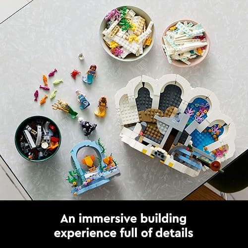 LEGO Disney Princess The Little Mermaid Royal Clamshell 43225 Collectible Adult Building Set, Gift for Princess Movie Fans Ages 18 and Up, Featuring Ariel, Ursula, King Triton, Sebastian and Flounder thumbnail 5