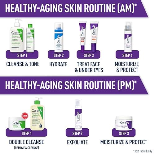 CeraVe Skin Renewing Night Cream, Peptide Complex, Hyaluronic Acid & Ceramide Moisturizer for Face, 1.7 Ounce thumbnail 4