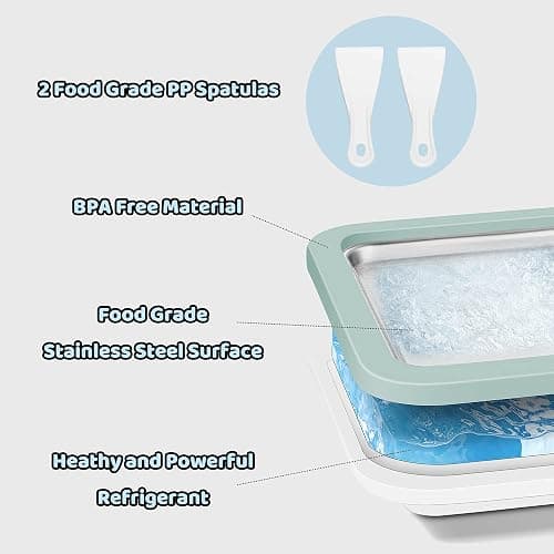 JoyMech Ice Cream Roll Maker Rolled Ice Cream Machine, Sweet Spot Pan, Instant Cold Plate, Ideal for Making Rolled Ice Cream Soft Serve Slushies Frozen Yogurt Sorbet and Gelatod (Aquamarine) thumbnail 4