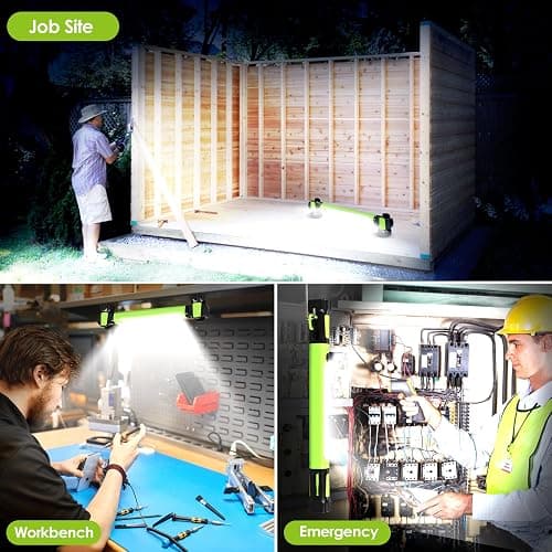 Work Light, 2500LM Bright LED Work Lights, 5200mAh Rechargeable Magnetic Underhood Work Light with Hooks, Cordless Battery Powered Mechanic Light for Car Repairing/Inspection/Garage/Workshop/Emergency thumbnail 6