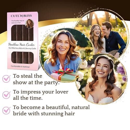 Heatless Curls Overnight, 4 PCS Heatless Hair Curler Set with Satin Scarf & Velvet Flexi Rods, Hair Accessories for Women, Hair Rollers to Sleep In for Overnight Curls, No Heat Damage Styling thumbnail 2