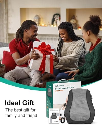 Cordless Shiatsu Neck Massager with Heat & Vibration, Back Neck Shoulder Massager For Deep Tissue, 4D Kneeding Back Massage Pillow, Rechargeable Portable Massage, Gifts for Mom,Dad thumbnail 8