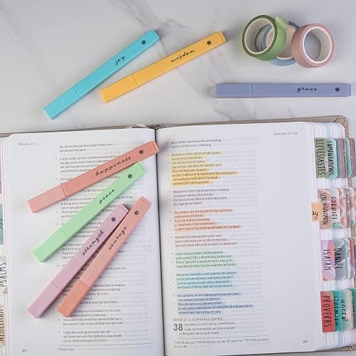 DIVERSEBEE Bible Highlighters with Soft Chisel Tip, 8 Pack Assorted Colors Pens No Bleed, Quick Dry Set, Cute Aesthetic Markers, Bible Study Journaling Supplies and Accessories (Pastel) thumbnail 2