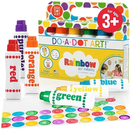 Do A Dot Art! Markers 6-Pack Rainbow Washable Paint Markers | The Original Dot Marker, Activity Craft Coloring Supplies for Kids & Toddlers, Made in USA - Image 1
