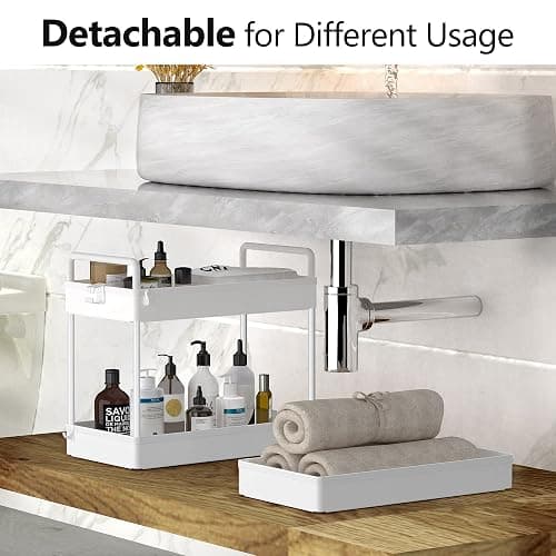 SOLEJAZZ 3 Tier Rolling Storage Cart with Wheels Slim Craft Nail Makeup Snack Art Baby Utility Cart Organizer on 2 Lockable Wheels for Bathroom Laundry Room Kitchen Bedside Narrow Spaces, White thumbnail 4