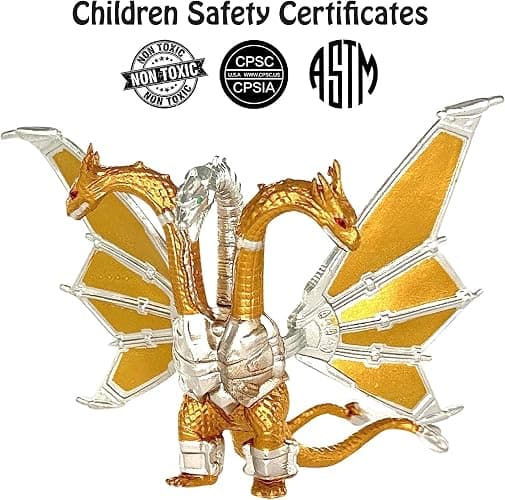 TwCare Set of 10 Dinosaur vs Kong Dinosaur Dragon Toys Movable Joint Action Figures, King of The Monsters Shin Ultima Gamera Mecha MechaGodzilla Ghidorah Skull Crawler Destoroyah Cake Toppers Pack thumbnail 3