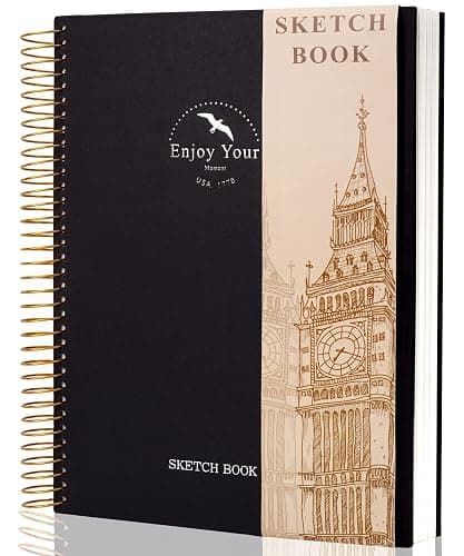 Hardcover Sketchbook for Drawing Spiral Sketch Book for Adult Kids 8.5 x 11 | 100gsm 68lb 120 Sheets Sketch Pad Premium Drawing Book Art Supplie,Black - Image 1