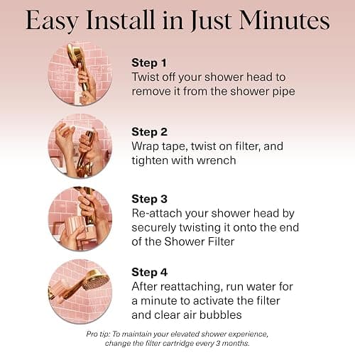 Kitsch Shower Head Filter for Hard Water – Shower Water Filter with KDF-55 & Calcium Sulfite, Helps Reduce Chlorine & Impurities, Water Softener- Bathroom Accessories for Healthier Hair & Skin- Chrome thumbnail 8