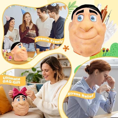 2026 Premium Pack Refillable Pimple Popping Toy – Big Head Squeeze Toy for Stress & Anxiety Relief, Realistic Pus Burst Fidget Toy, Funny Gag Gift for Adults, Black Hair thumbnail 7