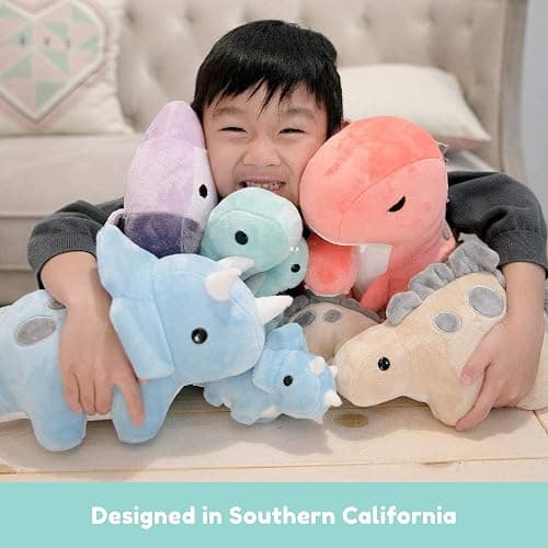 Bellzi Triceratops Cute Stuffed Animal Plush Toy - Adorable Soft Dinosaur Toy Plushies and Gifts - Perfect Present for Kids, Babies, Toddlers - Seri thumbnail 6