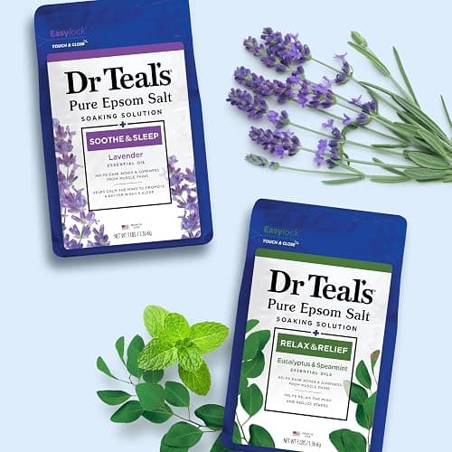 Dr Teal's Pure Epsom Salt, Lavender & Eucalyptus Duo Bundle, 3 lbs (Pack of 2) thumbnail 6