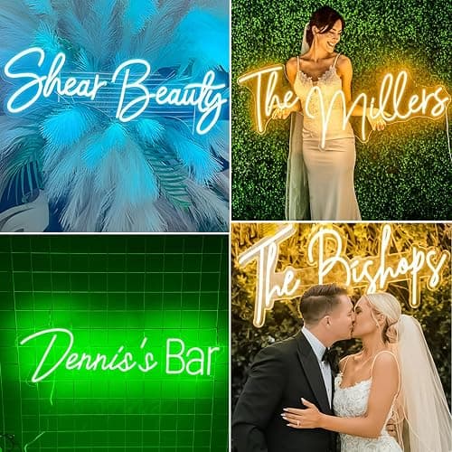 CIONAOR Custom Neon Sign, Custom LED Neon Sign Customizable for Wedding Bar Salon Beauty Business Light Up Name Sign, Personalized Neon Light Suitable for Events Birthday Gifts Decorations thumbnail 6