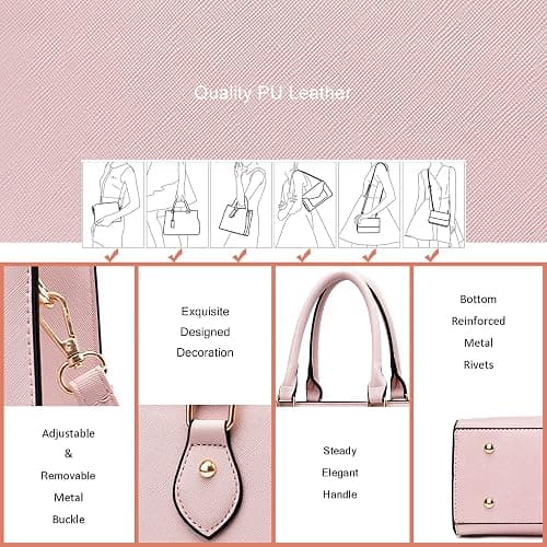 CHICAROUSAL Crossbody Purses and Handbags for Women PU Leather Tote Top Handle Satchel Shoulder Bags thumbnail 7