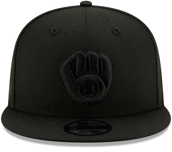 New Era MLB 9FIFTY Black Black Primary Logo Team Adjustable Snapback Hat Cap One Size Fits All thumbnail 2
